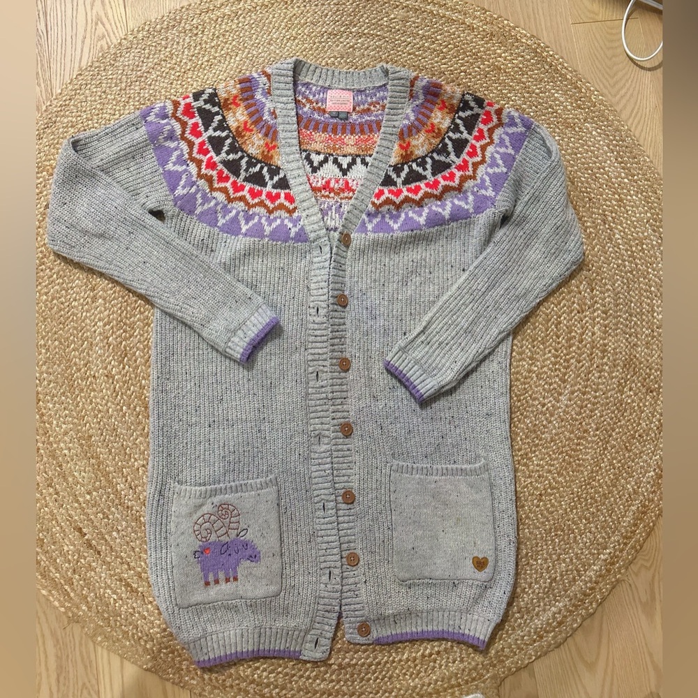 Sourir Mini Cozy Gray and Purple Kids Casual Dress
